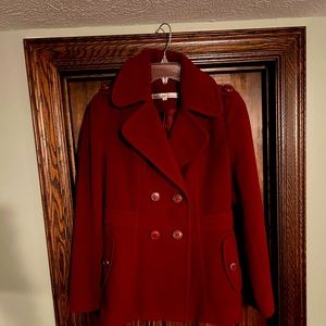 ❤️ Kenneth Cole New York Red Pea Coat ❤️